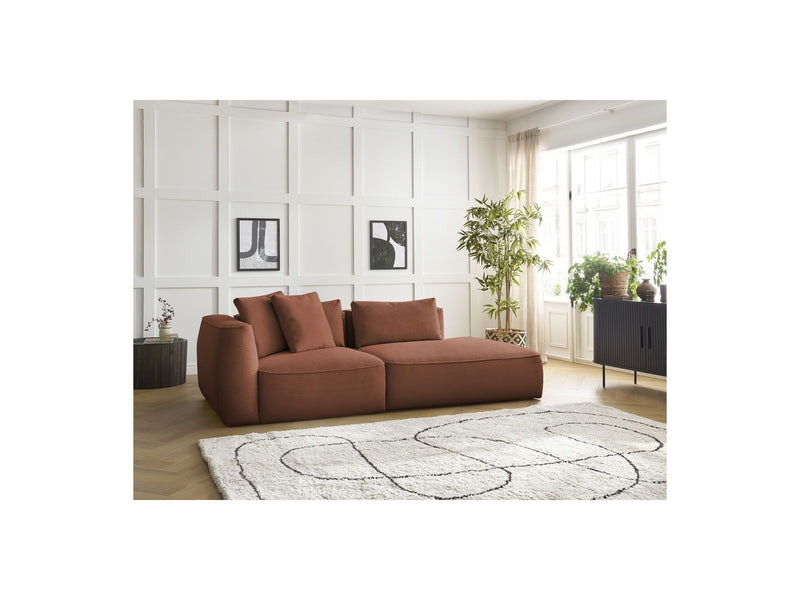 Canapé Droit Fixe 3 Places - Leopold - Velours Côtelé - Angle Droit