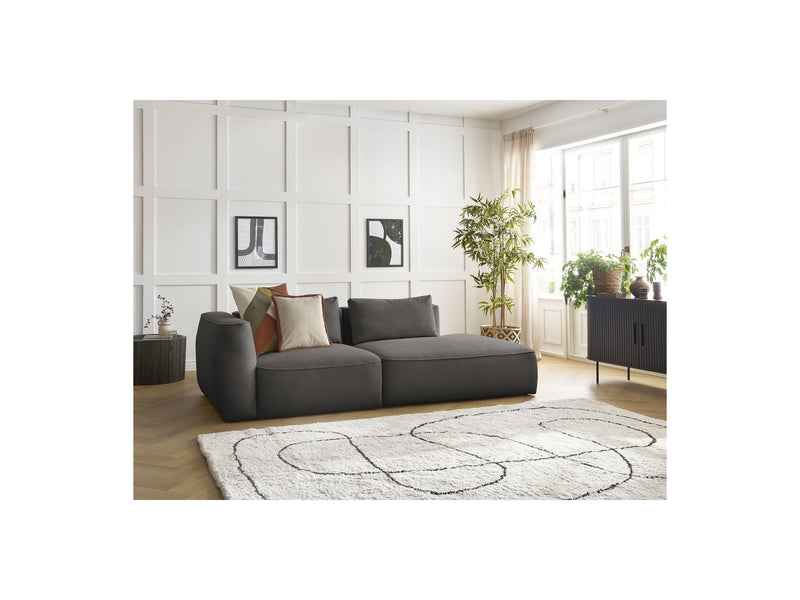 Canapé Droit Fixe 3 Places - Leopold - Velours Côtelé - Angle Droit