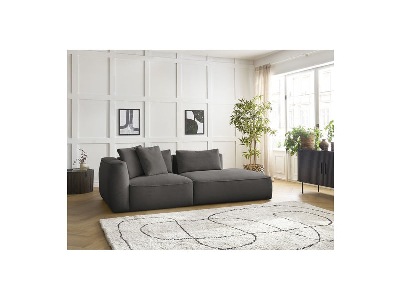 Canapé Droit Fixe 3 Places - Leopold - Velours Côtelé - Angle Droit