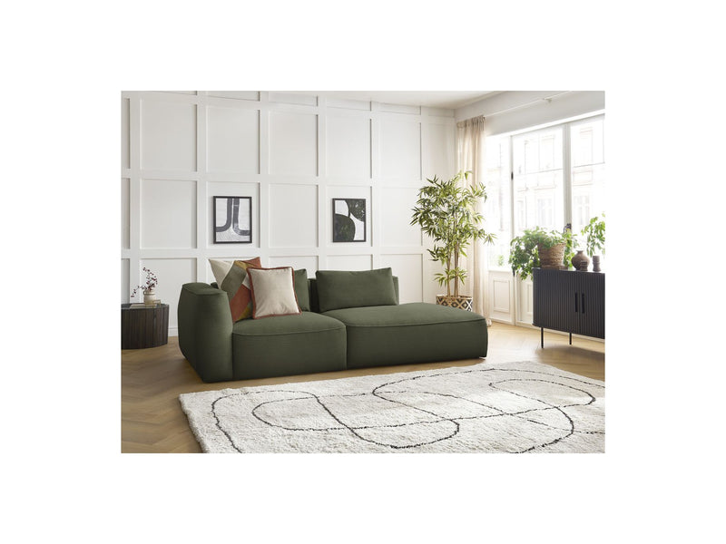 Canapé Droit Fixe 3 Places - Leopold - Velours Côtelé - Angle Droit