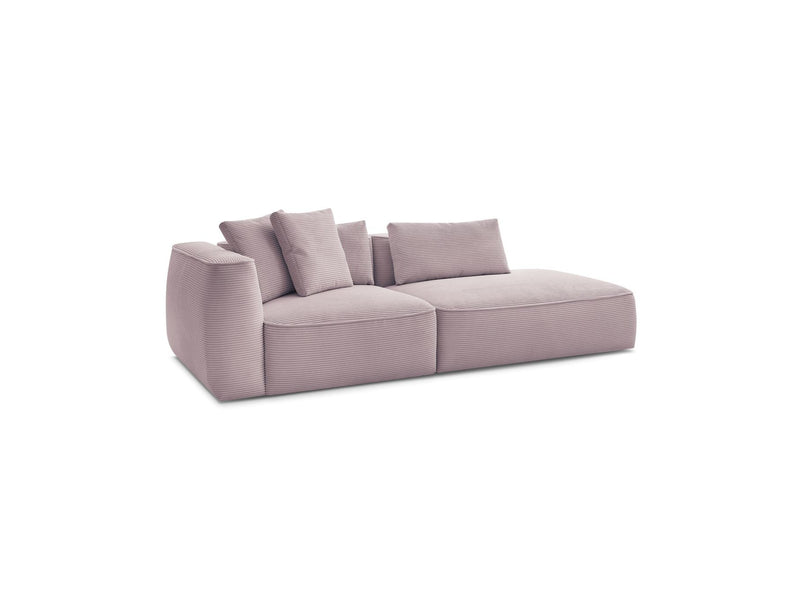 Canapé Droit Fixe 3 Places - Leopold - Velours Côtelé - Angle Droit