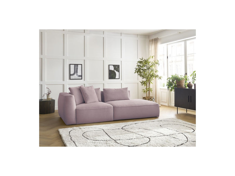 Canapé Droit Fixe 3 Places - Leopold - Velours Côtelé - Angle Droit