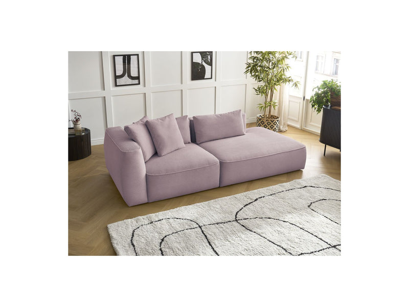 Canapé Droit Fixe 3 Places - Leopold - Velours Côtelé - Angle Droit