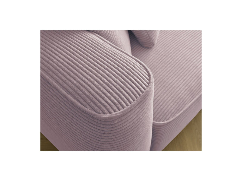 Canapé Droit Fixe 3 Places - Leopold - Velours Côtelé - Angle Droit