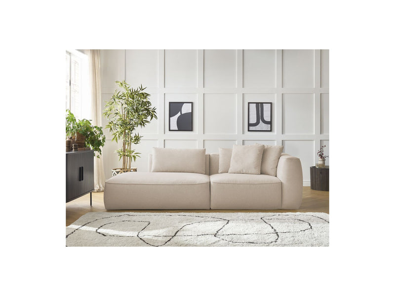 Canapé Droit Fixe 3 Places - Leopold - Tissu Chiné - Angle Gauche