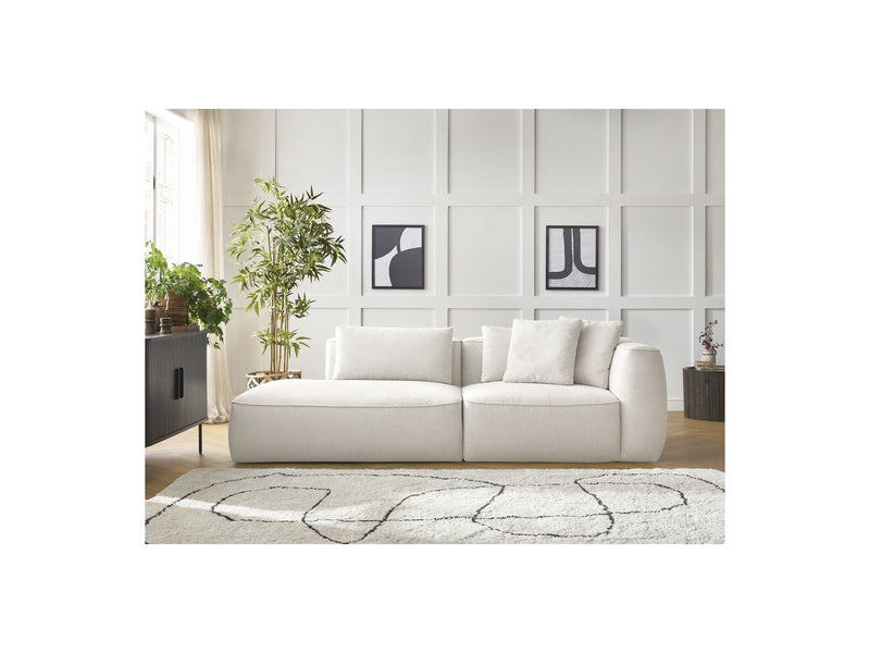 Canapé Droit Fixe 3 Places - Leopold - Tissu Chiné - Angle Gauche