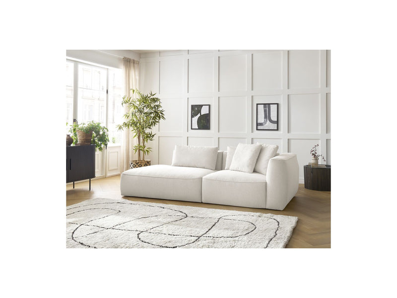 Canapé Droit Fixe 3 Places - Leopold - Tissu Chiné - Angle Gauche