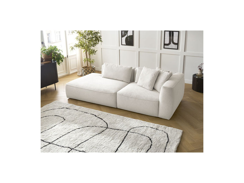 Canapé Droit Fixe 3 Places - Leopold - Tissu Chiné - Angle Gauche