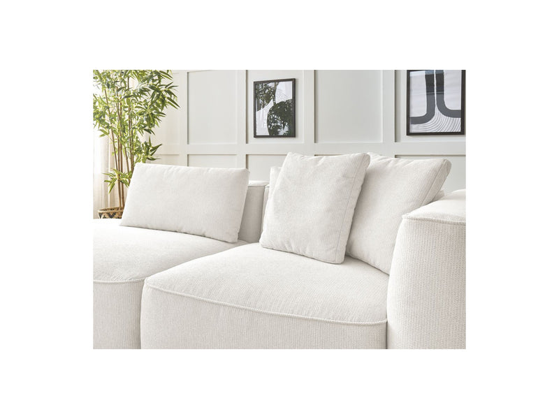 Canapé Droit Fixe 3 Places - Leopold - Tissu Chiné - Angle Gauche