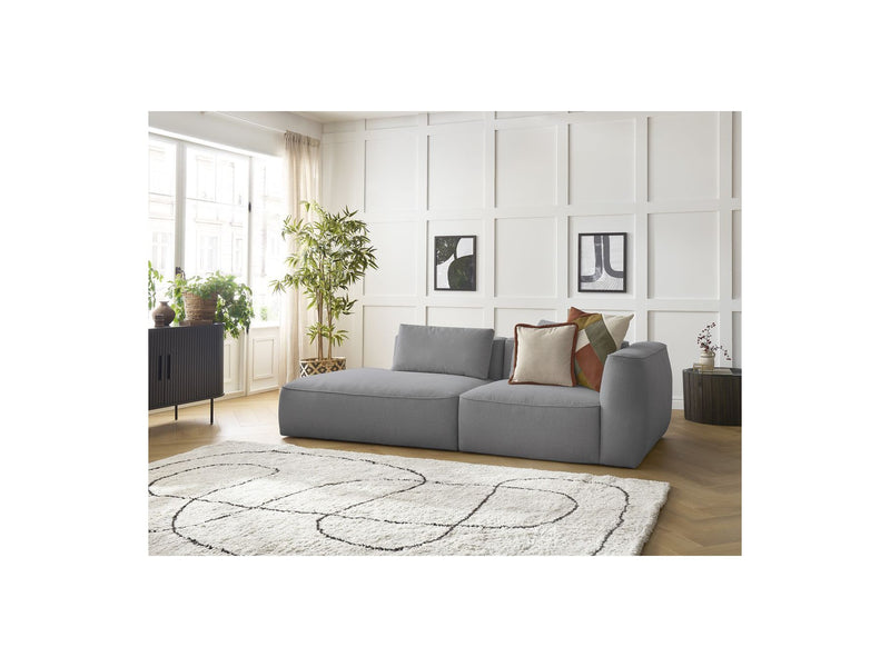 Canapé Droit Fixe 3 Places - Leopold - Tissu Chiné - Angle Gauche