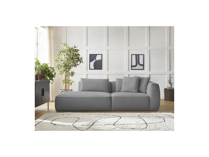 Canapé Droit Fixe 3 Places - Leopold - Tissu Chiné - Angle Gauche