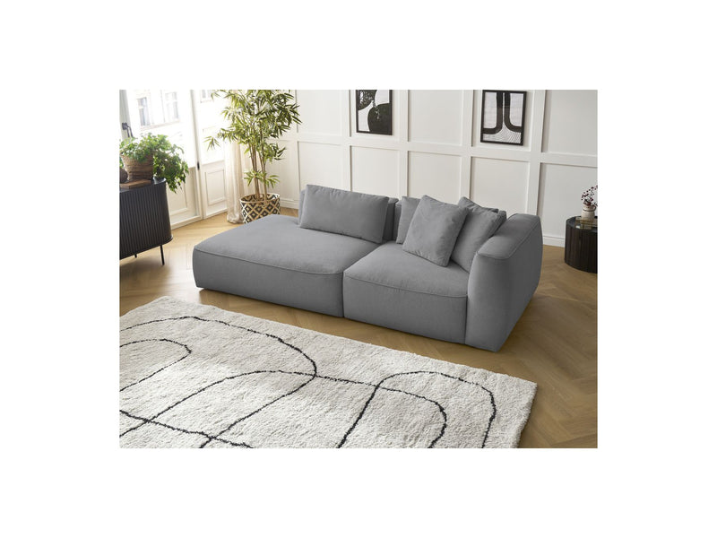 Canapé Droit Fixe 3 Places - Leopold - Tissu Chiné - Angle Gauche