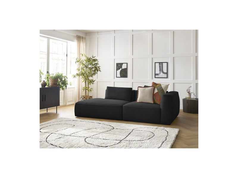 Canapé Droit Fixe 3 Places - Leopold - Tissu Chiné - Angle Gauche