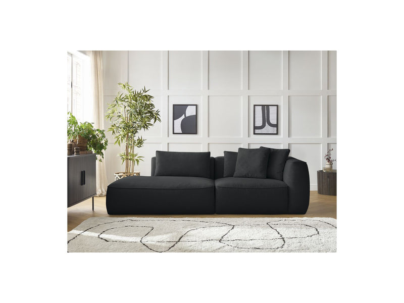 Canapé Droit Fixe 3 Places - Leopold - Tissu Chiné - Angle Gauche