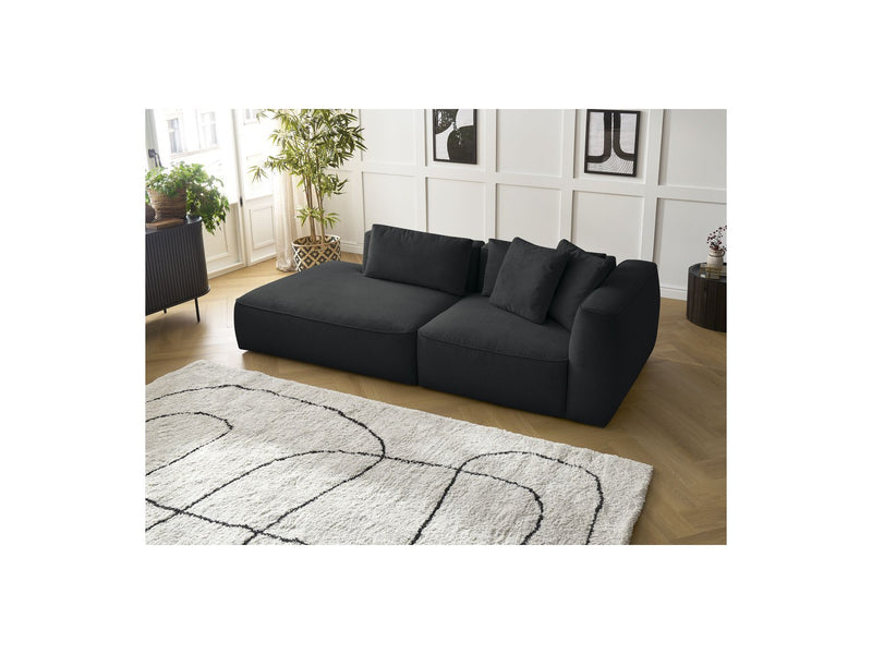 Canapé Droit Fixe 3 Places - Leopold - Tissu Chiné - Angle Gauche