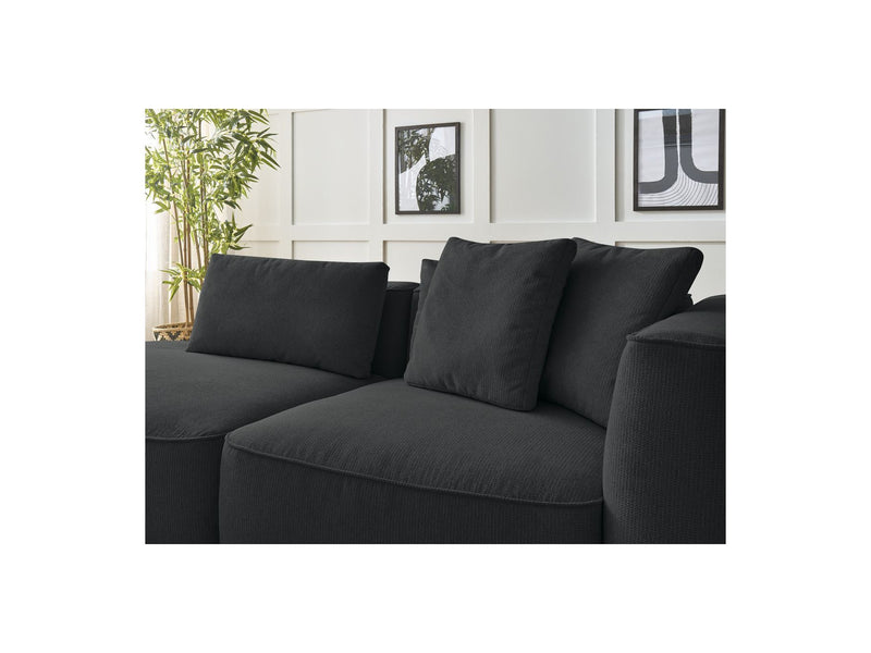 Canapé Droit Fixe 3 Places - Leopold - Tissu Chiné - Angle Gauche