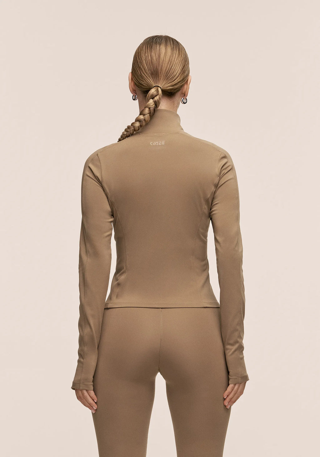 Soft Touch Zip Jacket - Light Khaki