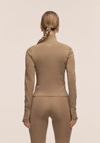 Soft Touch Zip Jacket - Light Khaki