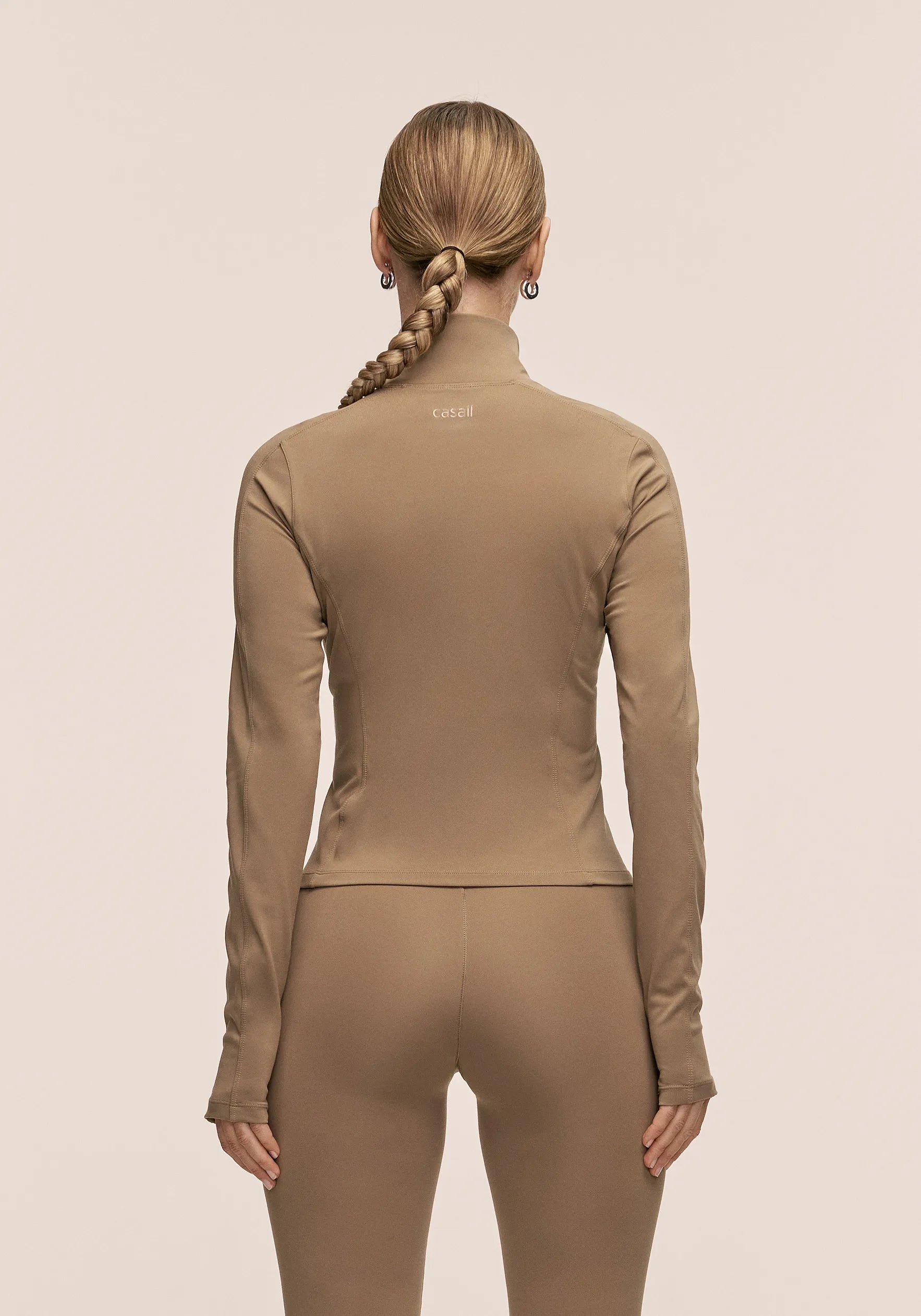 Soft Touch Zip Jacket - Light Khaki