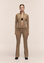 Soft Touch Zip Jacket - Light Khaki
