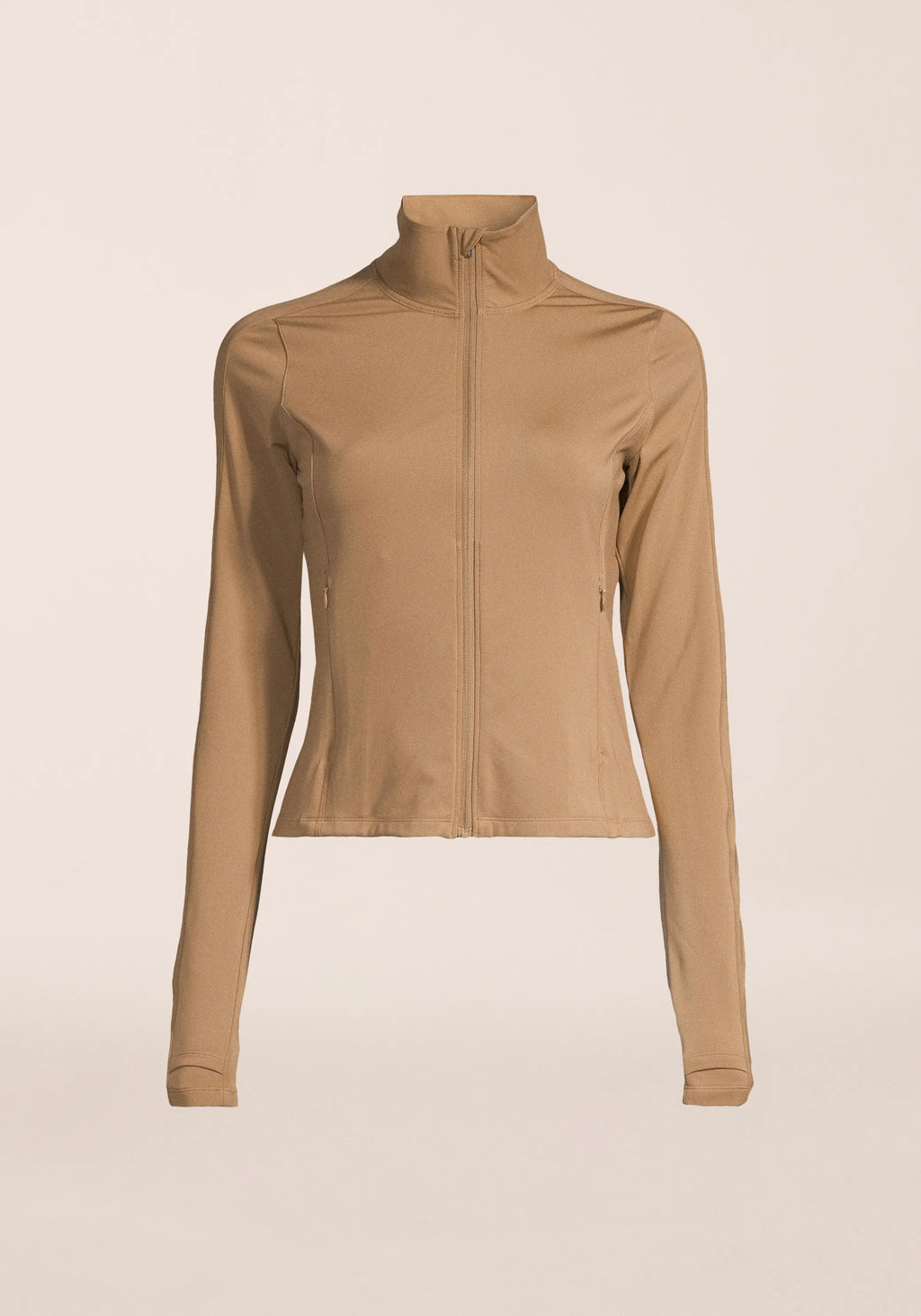 Soft Touch Zip Jacket - Light Khaki