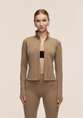 Soft Touch Zip Jacket - Light Khaki