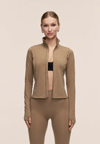 Soft Touch Zip Jacket - Light Khaki