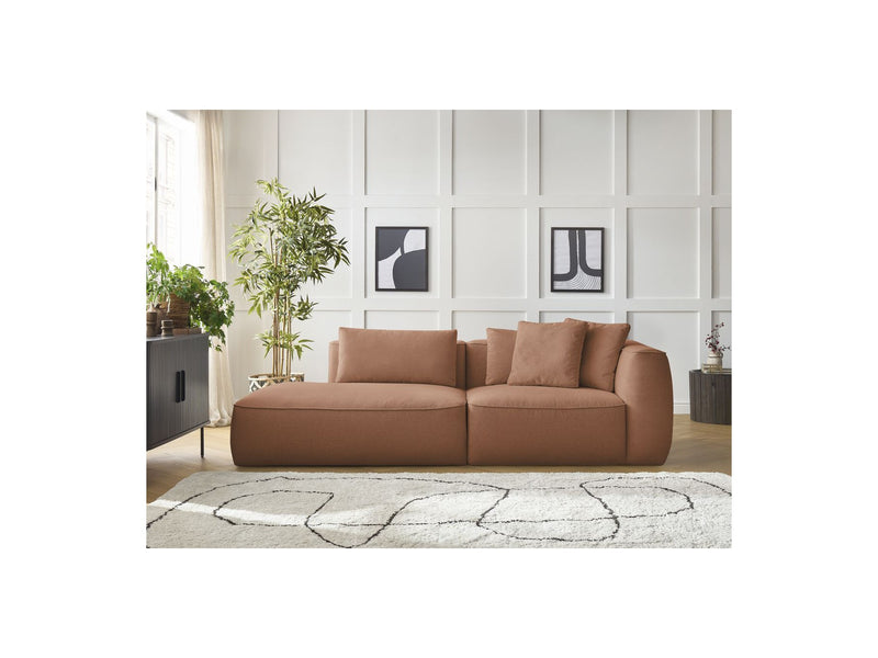 Canapé Droit Fixe 3 Places - Leopold - Tissu Chiné - Angle Gauche