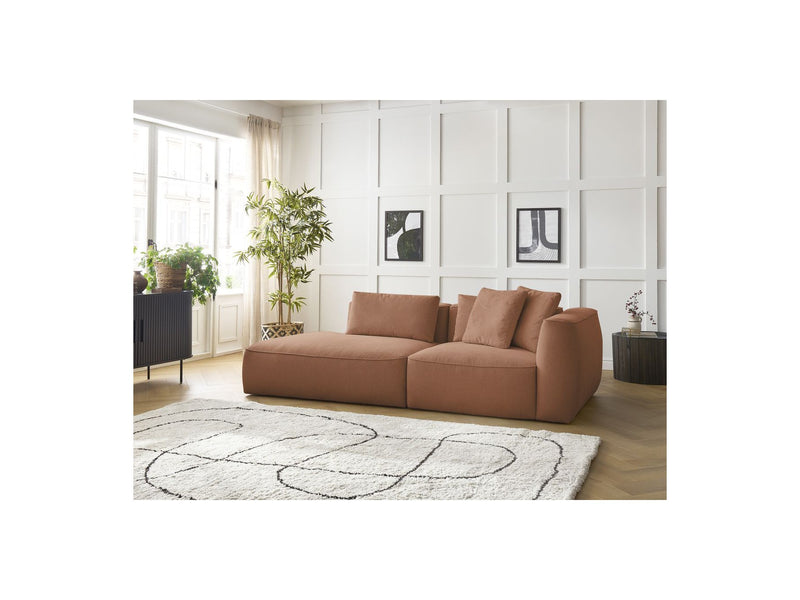 Canapé Droit Fixe 3 Places - Leopold - Tissu Chiné - Angle Gauche