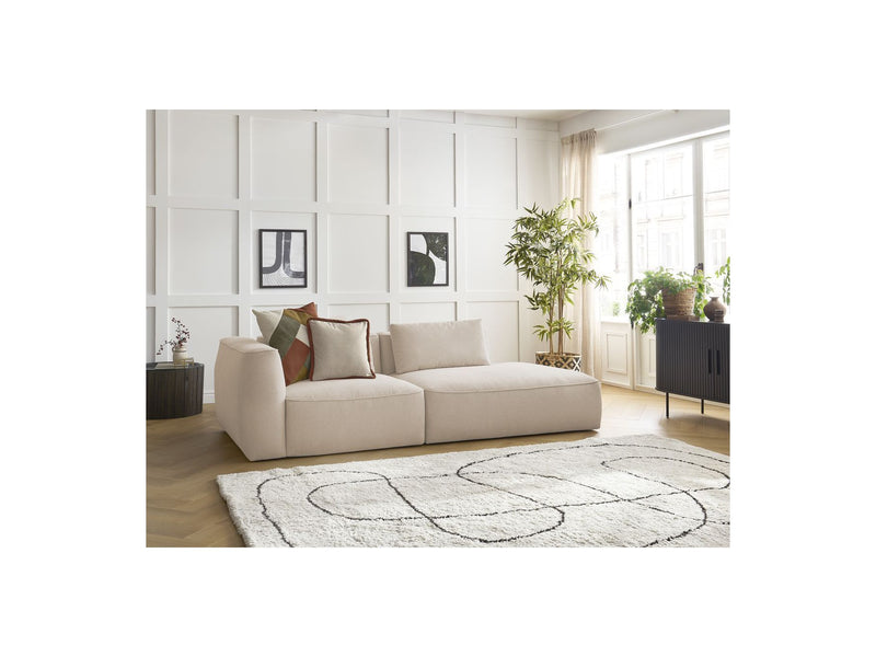 Canapé Droit Fixe 3 Places - Leopold - Tissu Chiné - Angle Droit