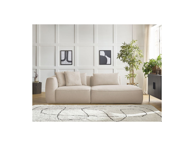 Canapé Droit Fixe 3 Places - Leopold - Tissu Chiné - Angle Droit