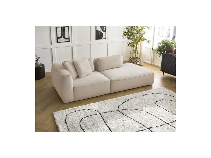 Canapé Droit Fixe 3 Places - Leopold - Tissu Chiné - Angle Droit