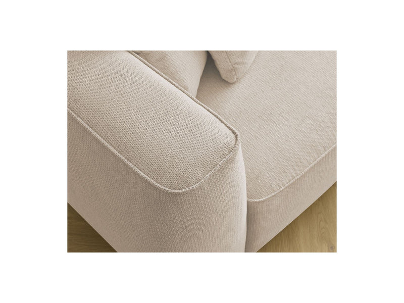 Canapé Droit Fixe 3 Places - Leopold - Tissu Chiné - Angle Droit