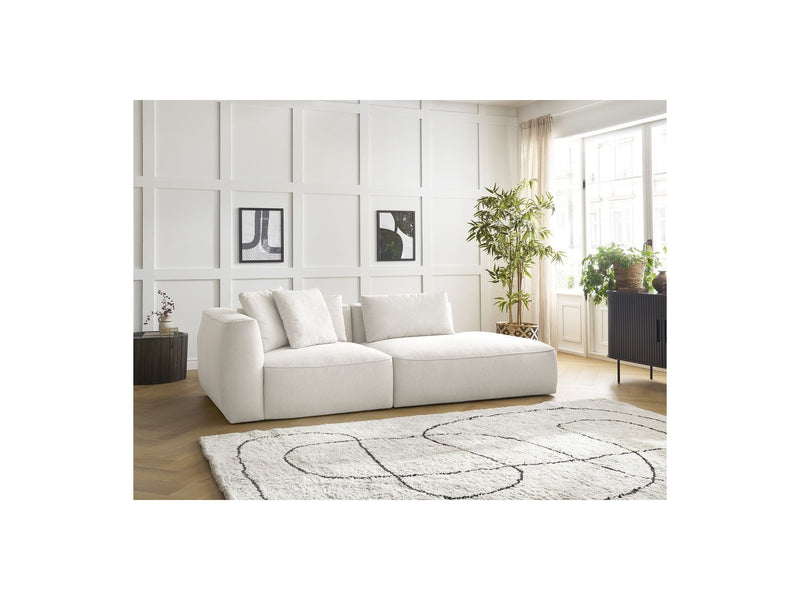 Canapé Droit Fixe 3 Places - Leopold - Tissu Chiné - Angle Droit