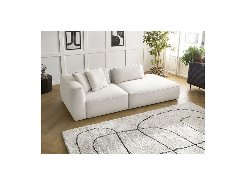 Canapé Droit Fixe 3 Places - Leopold - Tissu Chiné - Angle Droit