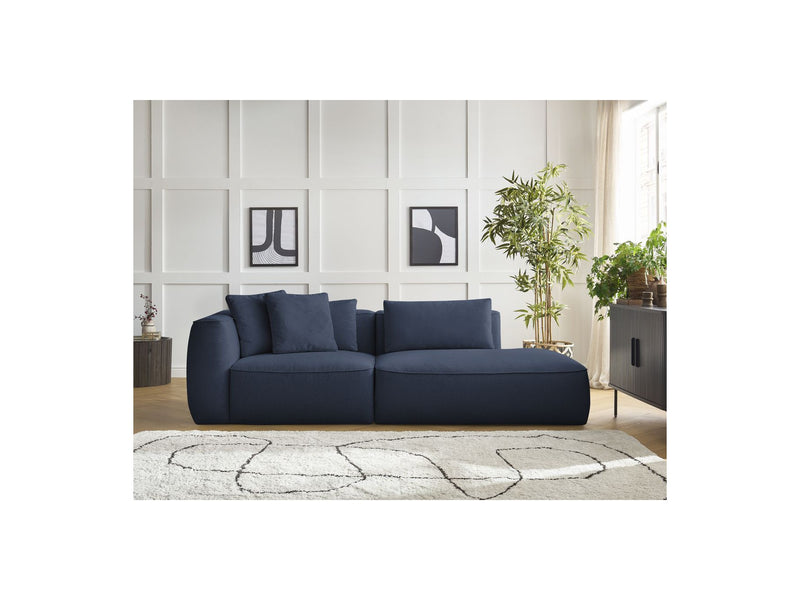 Canapé Droit Fixe 3 Places - Leopold - Tissu Chiné - Angle Droit