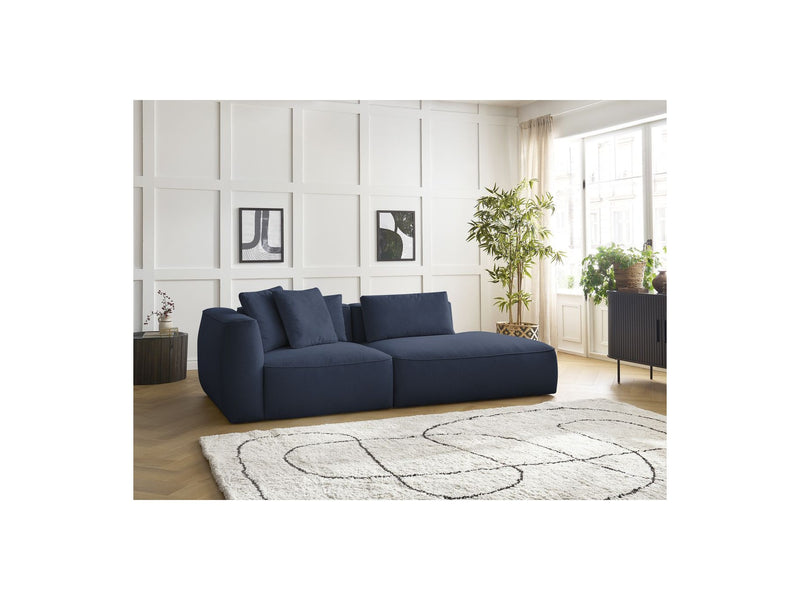 Canapé Droit Fixe 3 Places - Leopold - Tissu Chiné - Angle Droit