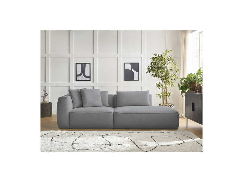 Canapé Droit Fixe 3 Places - Leopold - Tissu Chiné - Angle Droit