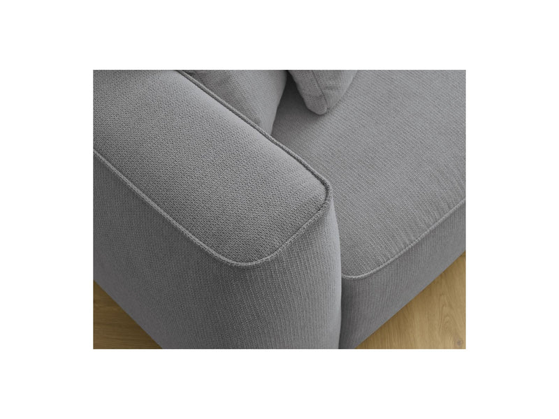 Canapé Droit Fixe 3 Places - Leopold - Tissu Chiné - Angle Droit