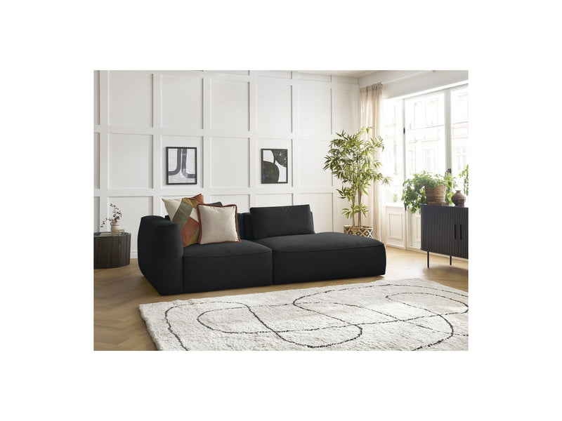 Canapé Droit Fixe 3 Places - Leopold - Tissu Chiné - Angle Droit