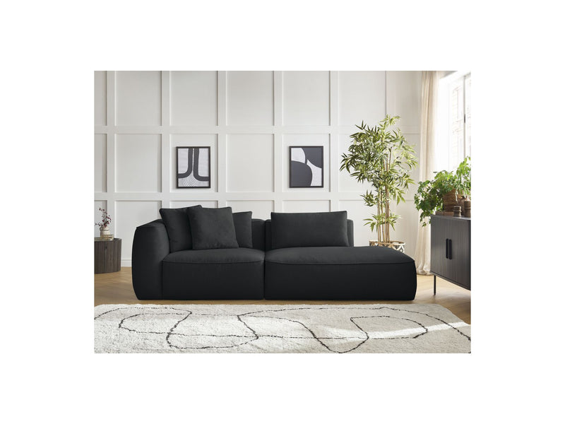 Canapé Droit Fixe 3 Places - Leopold - Tissu Chiné - Angle Droit