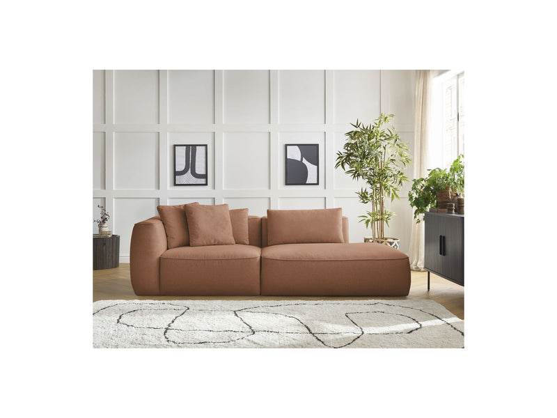 Canapé Droit Fixe 3 Places - Leopold - Tissu Chiné - Angle Droit