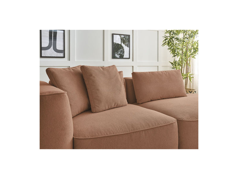 Canapé Droit Fixe 3 Places - Leopold - Tissu Chiné - Angle Droit