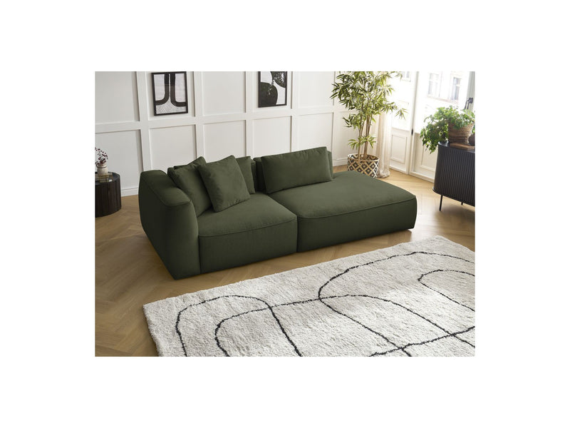 Canapé Droit Fixe 3 Places - Leopold - Tissu Chiné - Angle Droit