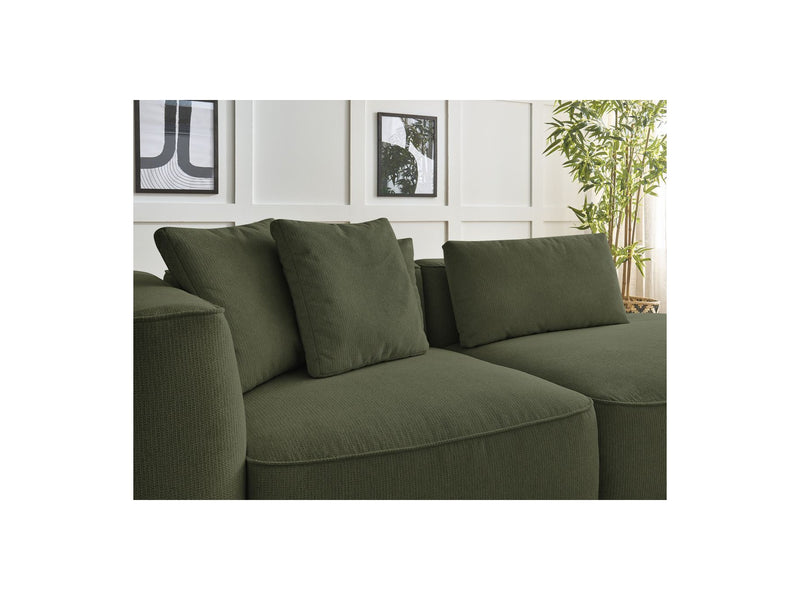 Canapé Droit Fixe 3 Places - Leopold - Tissu Chiné - Angle Droit