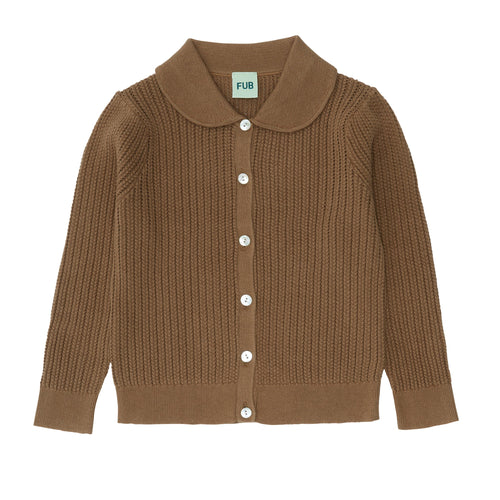 Cárdigan pointelle de algodón orgánico marca camel GOTS - Selección FUB en amaetc.com, concept store eco amigable para niños