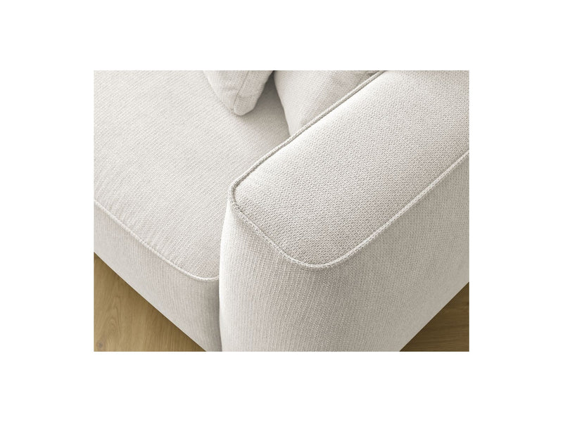 Canapé Droit Fixe 3 Places - Leopold - Avec Pouf - Tissu Chiné - Angle Gauche