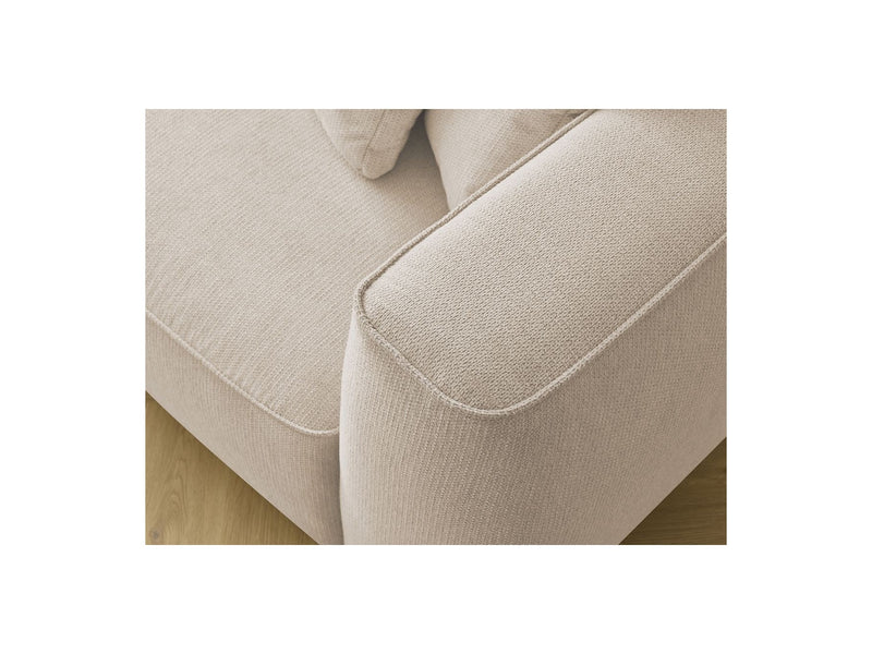 Canapé Droit Fixe 3 Places - Leopold - Avec Pouf - Tissu Chiné - Angle Gauche