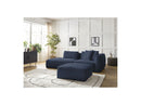 Canapé Droit Fixe 3 Places - Leopold - Avec Pouf - Tissu Chiné - Angle Gauche