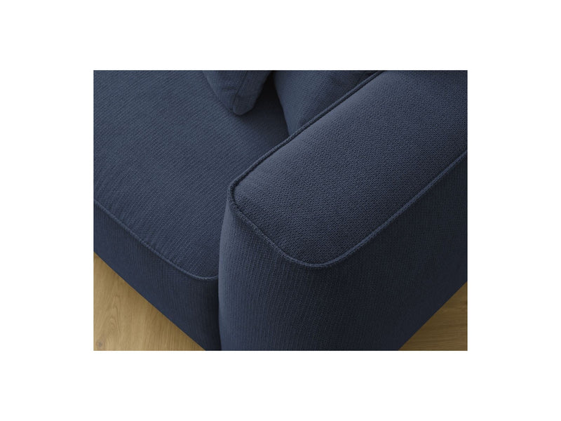 Canapé Droit Fixe 3 Places - Leopold - Avec Pouf - Tissu Chiné - Angle Gauche